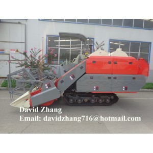 2m Rubber track 4LZ-2.0D 4LZ-3.0 self-propelled full feed rice wheat combine harvester for sale